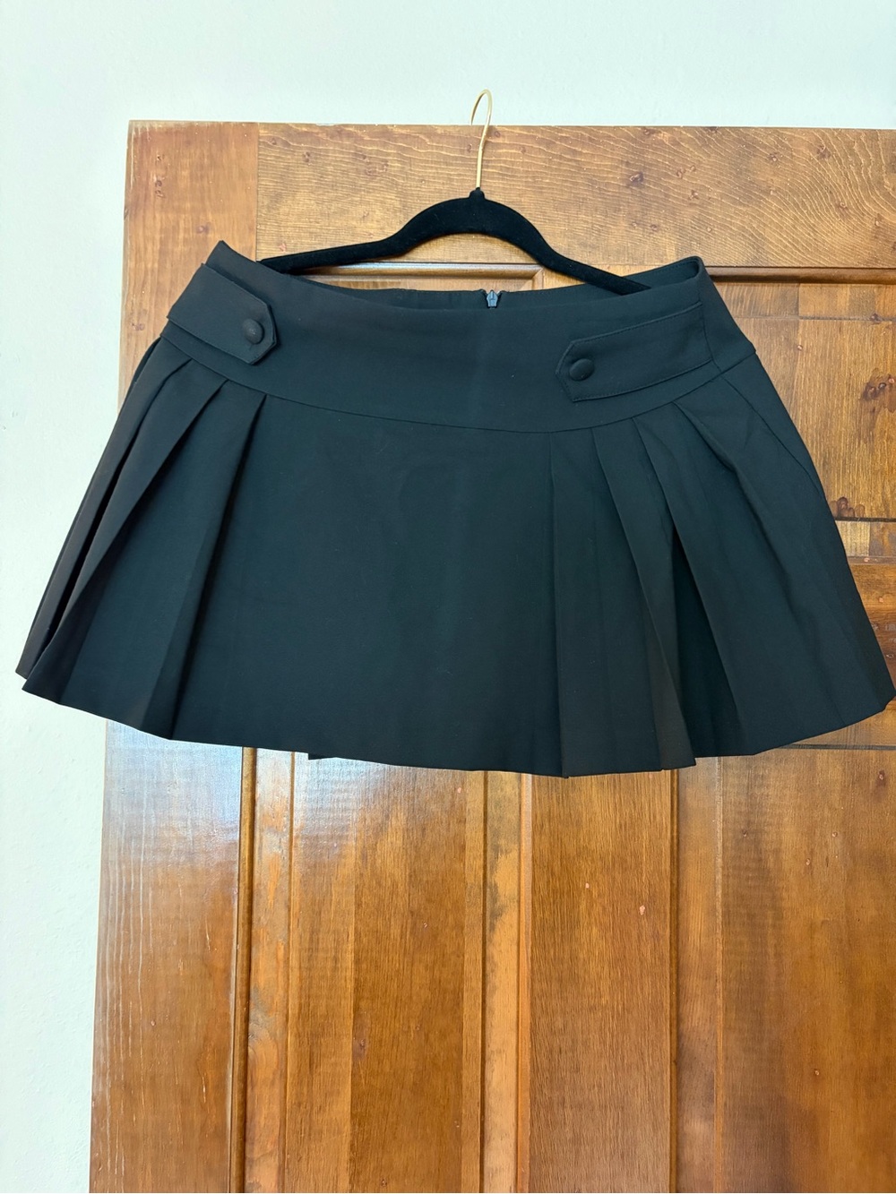 Pleated Black Mini Skirt - Women's Classic A-Line